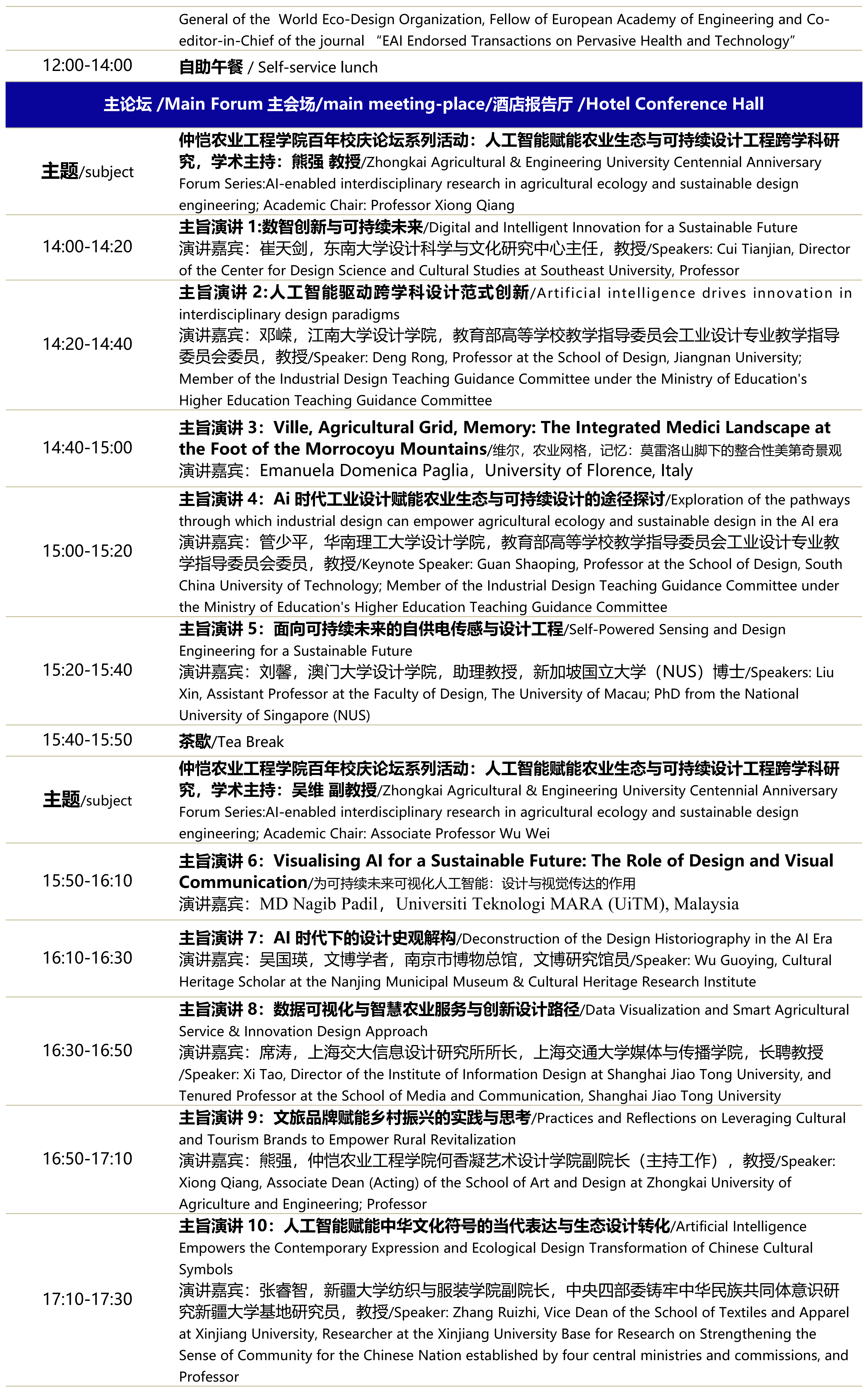 Program Schedule